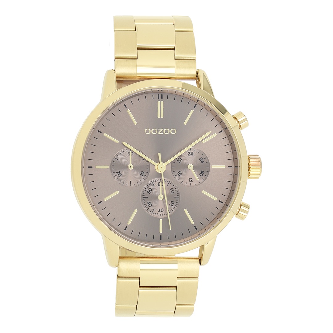 Gold coloured OOZOO watch with stainless steel bracelet 
